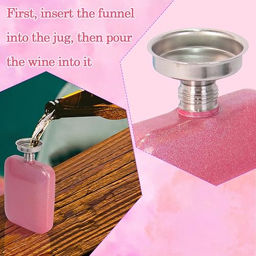 Miniatura 31 de Frasco de pulsera para mujer, botella de brazalete con tapa de diamantes de imitación para botella de vino de licor, juego de embudo de acero