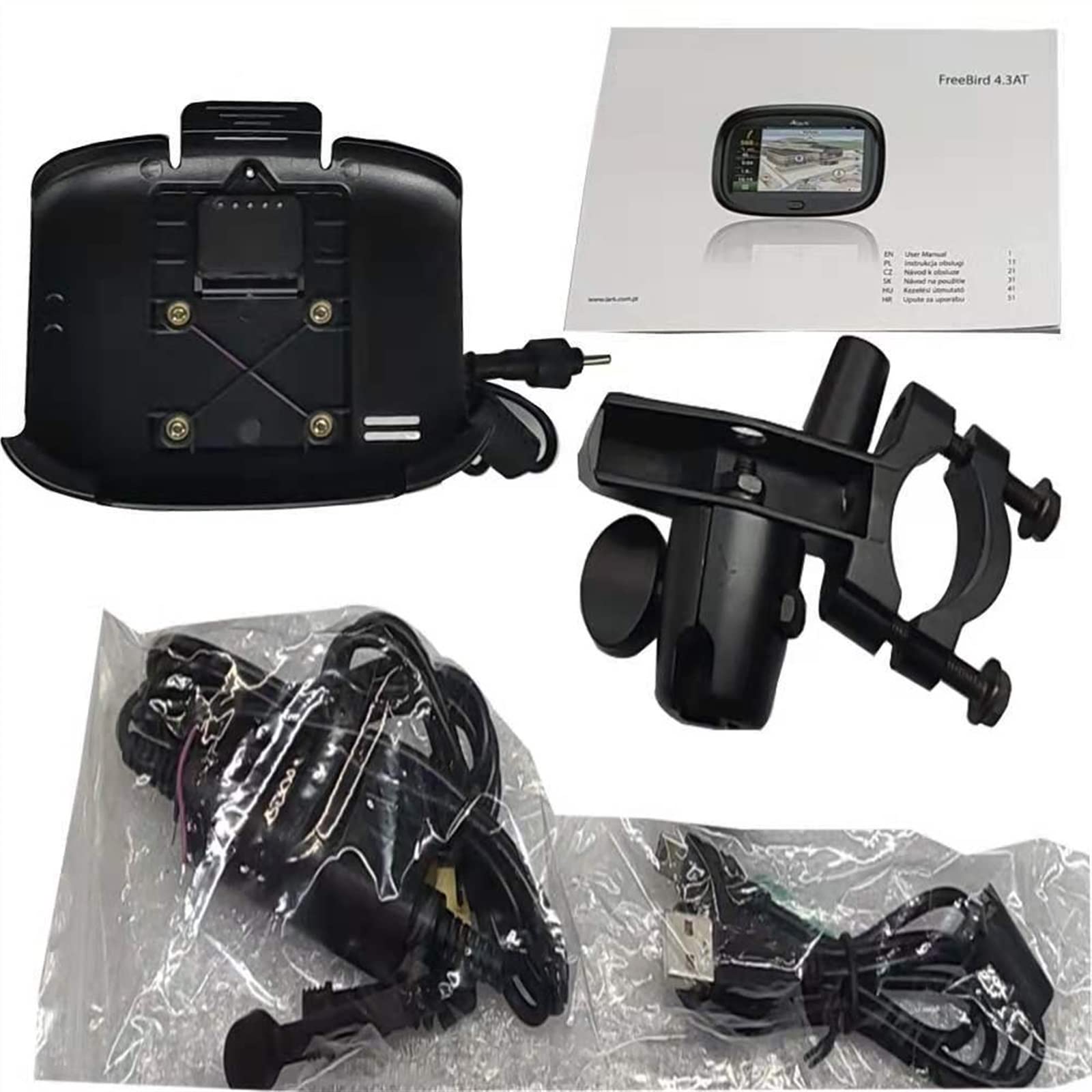 Sistema de navegación GPS for Motocicleta de 4,3 Pulgadas 8GB con Mapa Completo de Europa Kit de Monitor retrovisor