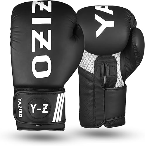 Yazizo Guantes de boxeo y cuero sintético mate Muay Thai, guantes curvos, gancho y jab Target, juego de mano de boxeo para boxeo, bolsas pesadas, Yazizo Guantes de boxeo y cuero sintético mate Muay Thai, guantes curvos, gancho y jab Target, juego de mano de boxeo para boxeo, bolsas pesadas,