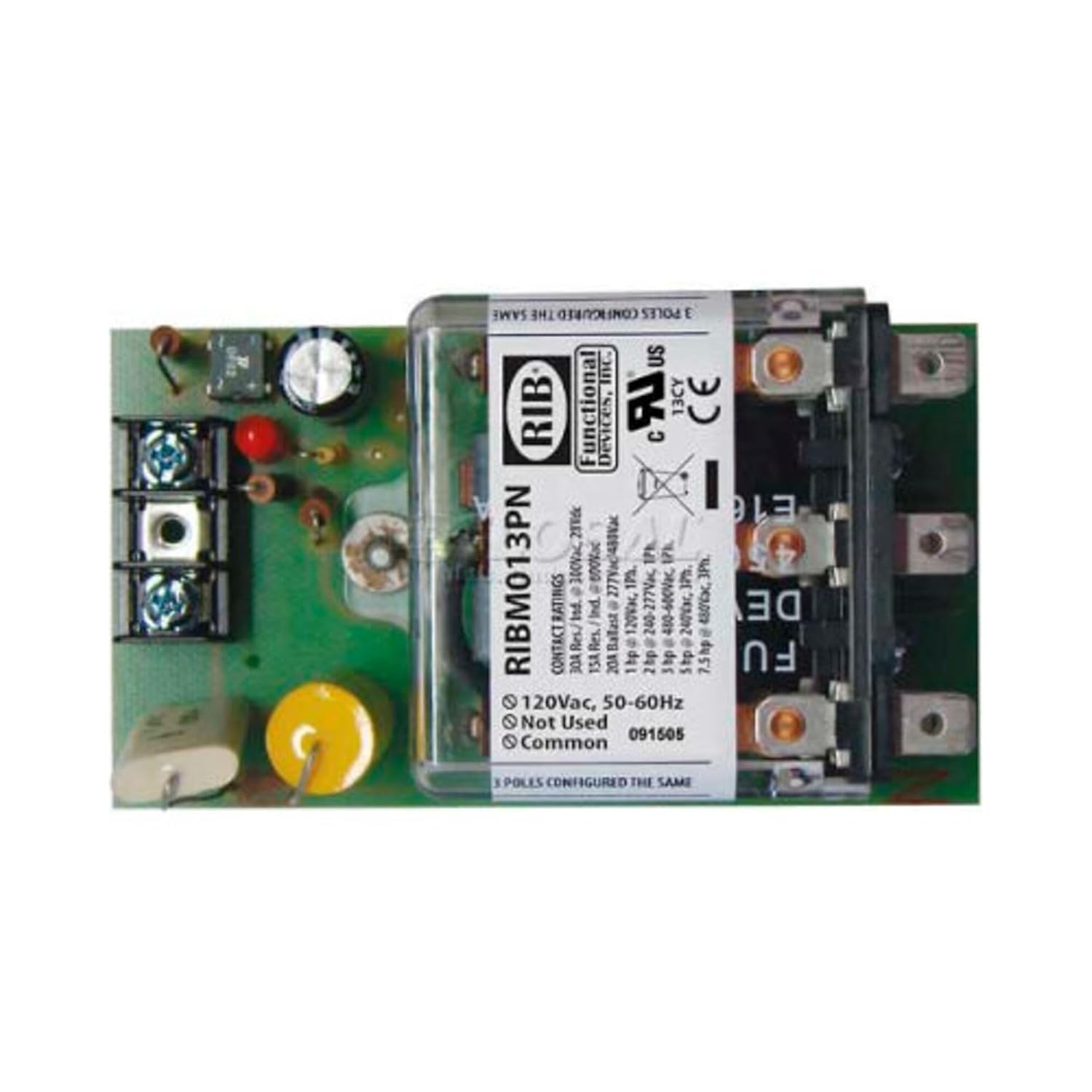 Panel Relay 4.00x2.45in 20Amp 3PDT 120Vac