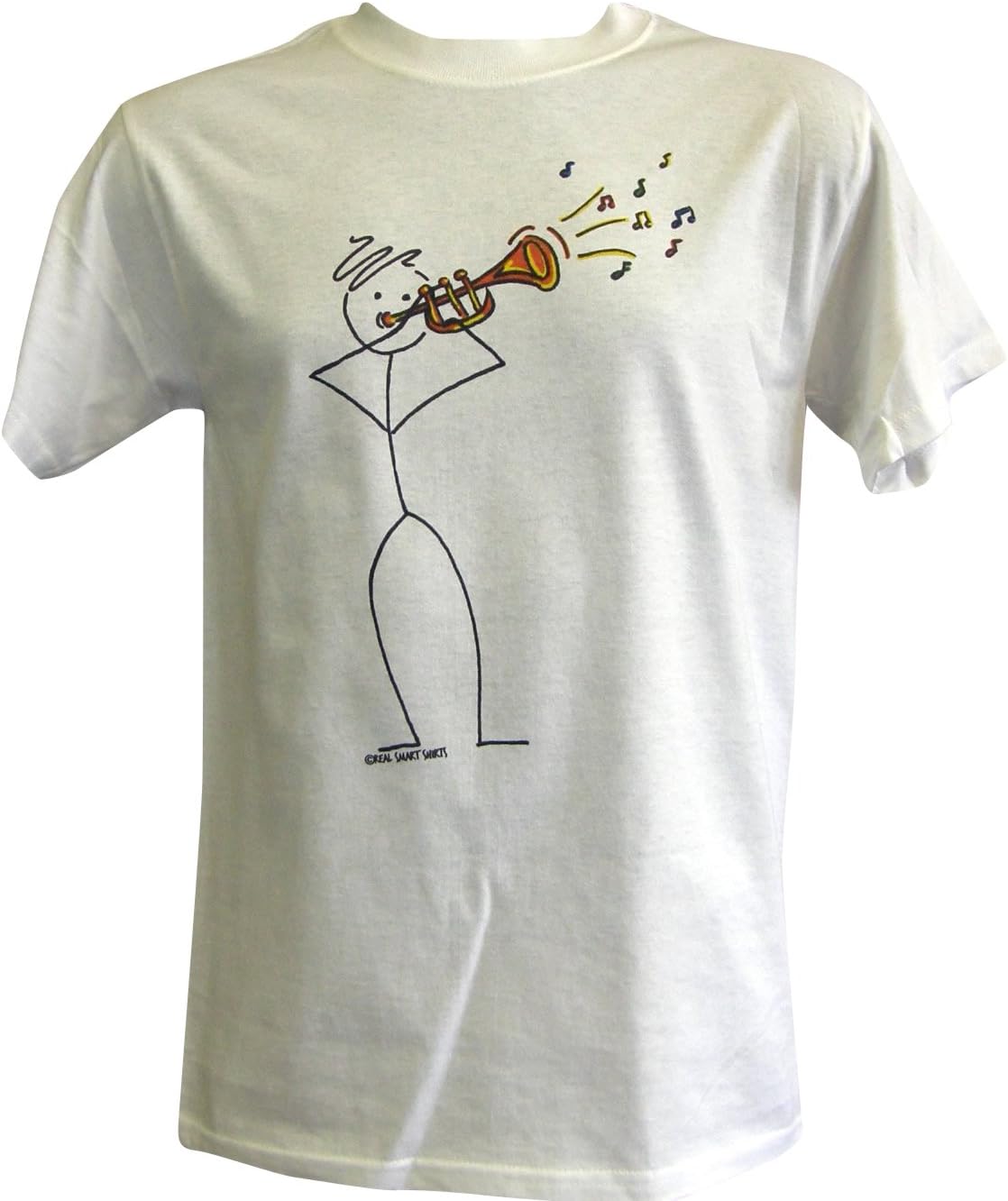 Real Smart Shirts Stick Figure Trumpet AdultT-Shirt-White-Medium Apparel