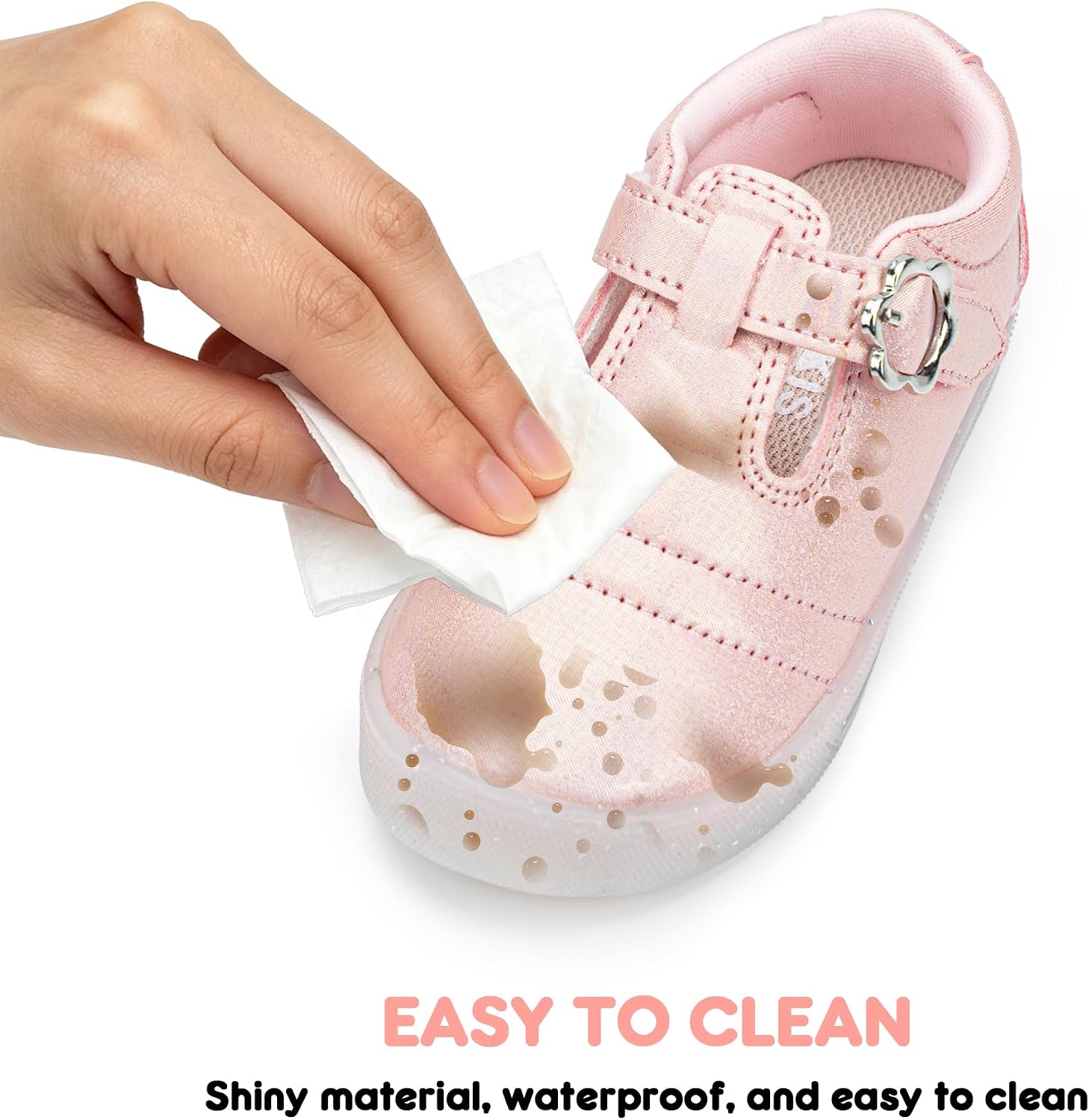 YESKIS Toddler Girls Light Up Shoes Mary Jane Dress Shoes | LED Flashing, Non-Slip, Party School Flats, Toddler and Little Kid