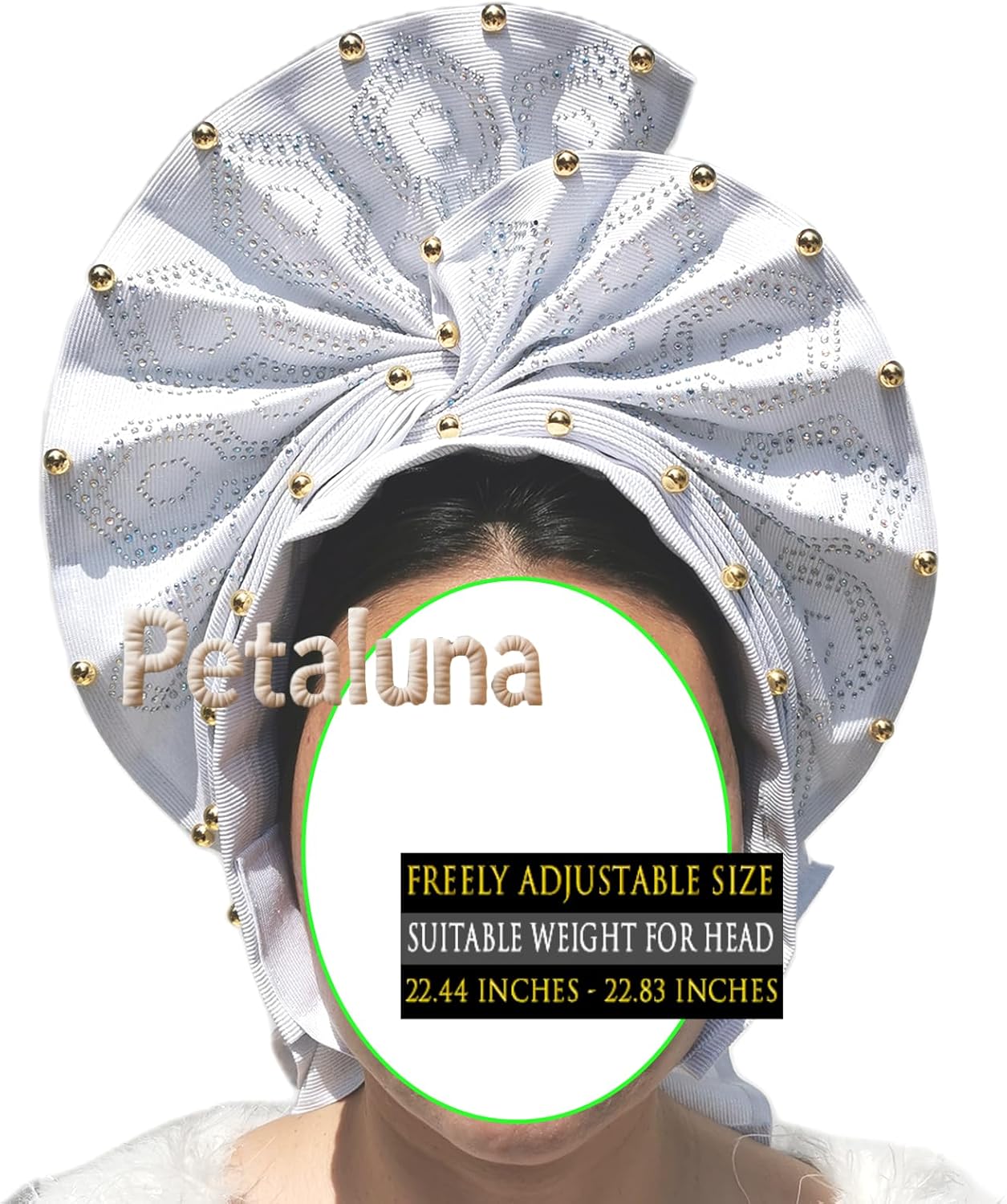 Petaluna Nigerian Women Headwear African Gele Turban Hat for Weddings, Parties and Special Events - Image 4