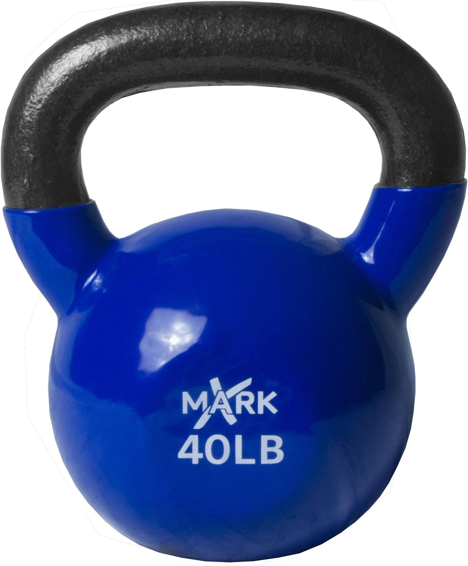 XMark Premium Quality Solid Cast Iron Vinyl Coated Kettlebell
