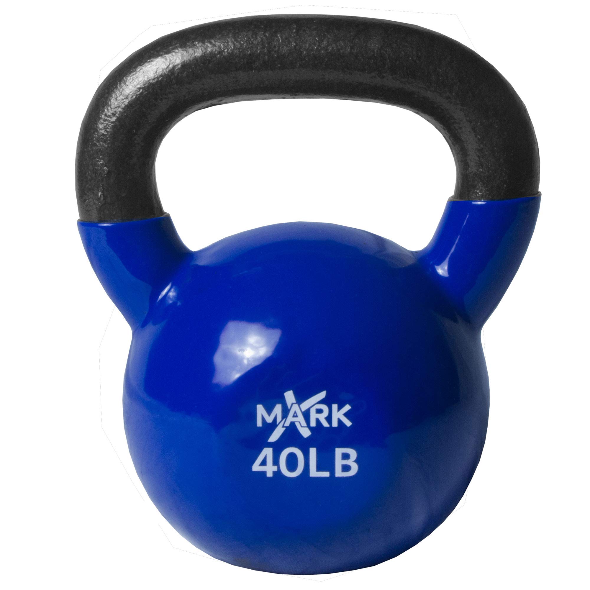 XMark Premium Quality Solid Cast Iron Vinyl Coated Kettlebell