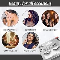 Vista 6 de Ardell Pestañas postizas 3D de imitación de visón 857, pestañas de tira ultraesponjosas con banda invisible para un aspecto dramático de ojos, 4