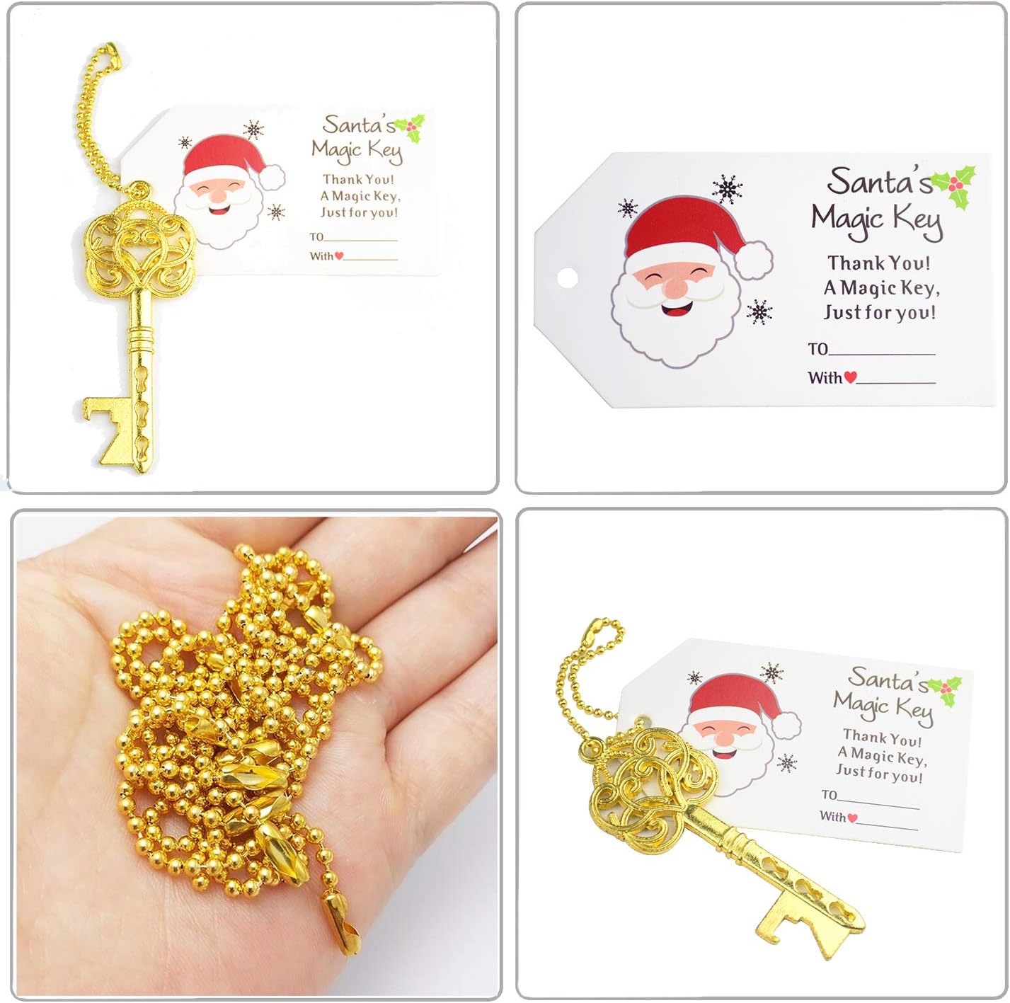 Exclusive Special Makhry 52pcs Vintage Skeleton Key Bottle Opener Christmas Party Favor Guest Souvenir Gift Set with Santa Tag Card and Keychain Black Friday Sale 2022 Makhry 52pcs Vintage Skeleton Key Bottle Opener Christmas Party Favor Guest Souvenir Gift Set with Santa Tag Card and Keychain
