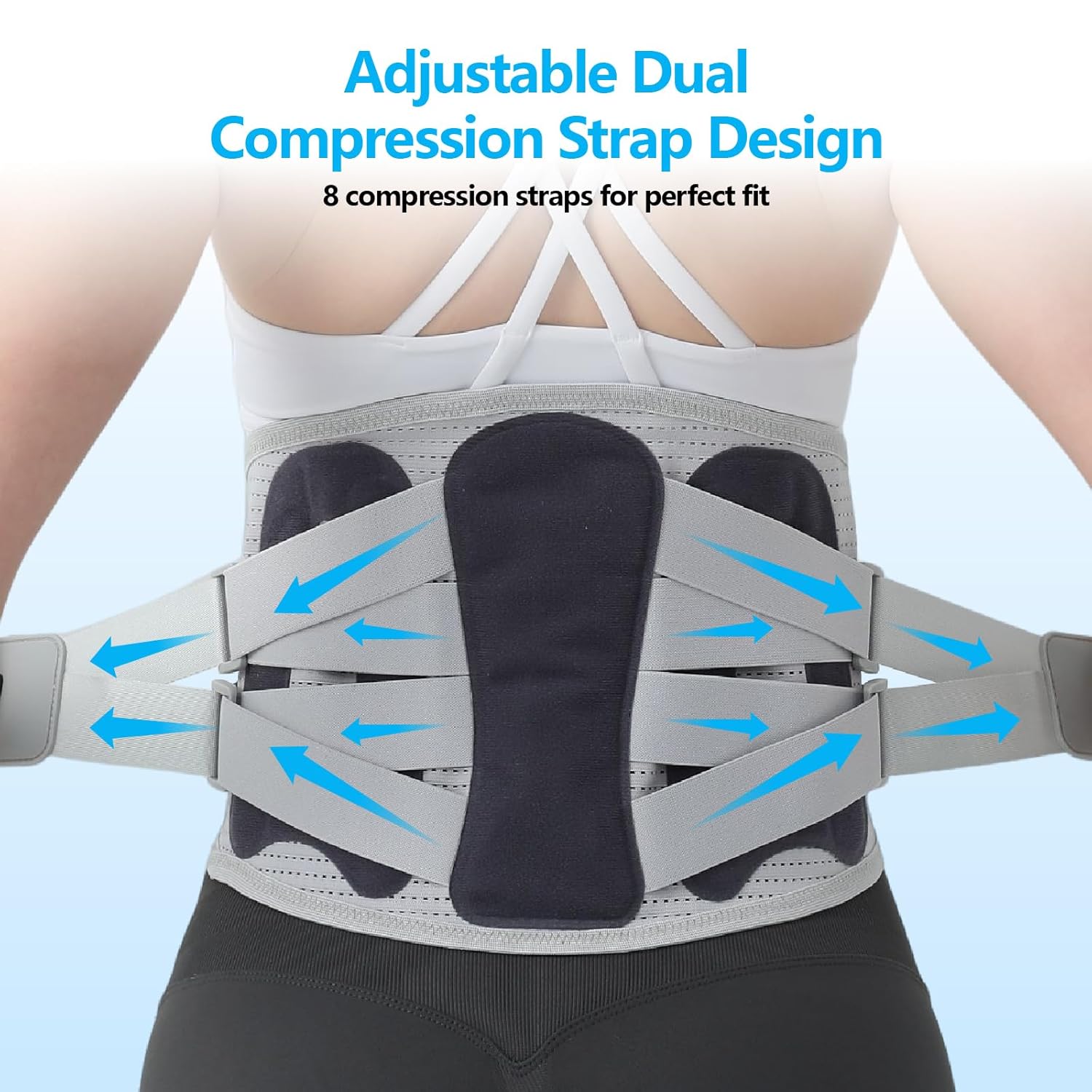 Lower Back Brace for Women & Men - Adjustable Lumbar Back Brace, Full Support Lumbar Brace, Ergonomic Design & Soft Breathable 3D Knit Material, for Sciatica Scoliosis Posture, Ideal for Work Lifting (M) - Image 3