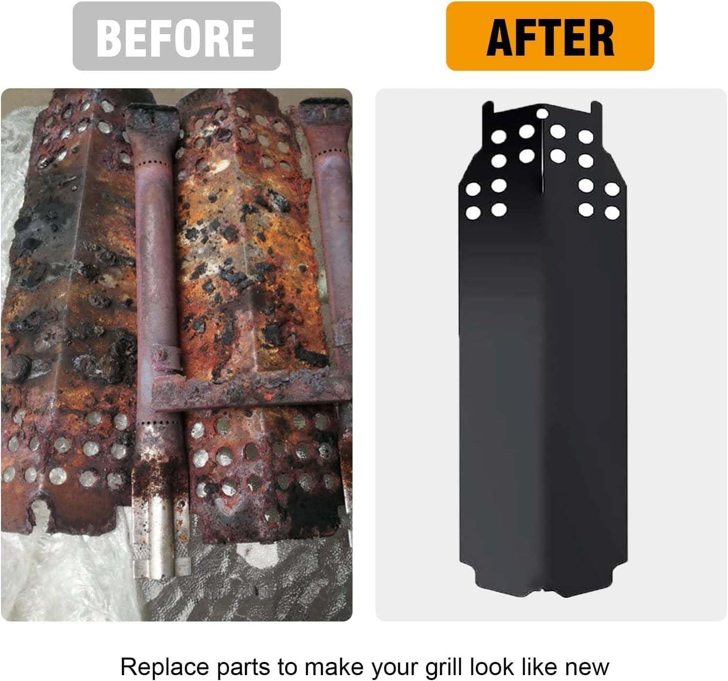 BBQ-PLUS Grill Replacement Parts for Charbroil Classic 360 3-Burner 463773717 G215-0203-W1 G320-0200-W1A,Heat Plates, Grill Burner, Carryover Tube for Char Broil Classic 280/American Gourmet 2 Burner