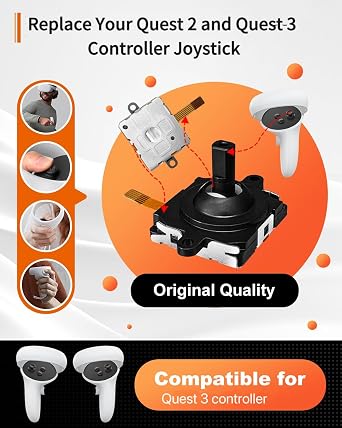 Joystick Replacement for Meta Quest 3 Controlle | Repair Accessories for Meta Quest 3 controller, IncludeJoysticks, Thumbstick, Screwdriver, Tweezer & Pry Tool