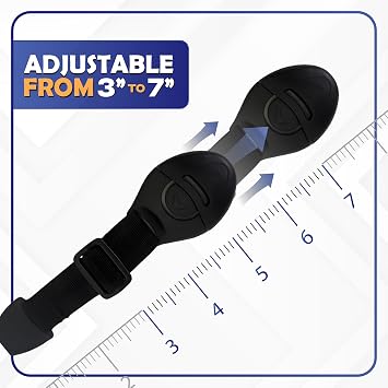 Mommys Helper Baby Safety Strap Locks for Strollers & Joggers Adjustable Child Proof Lock, Strong Adhesive, One-Hand Release, Universal Fit for Frames & Folding Mechanisms (Black, 2-Pack)