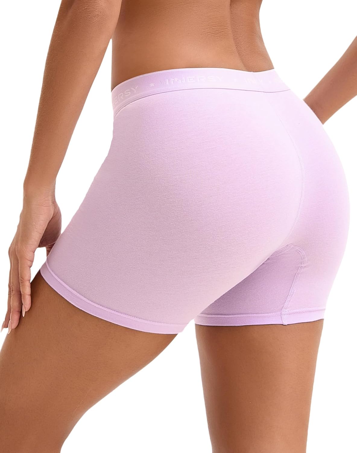 INNERSY Women's 4" Inseam Boxers Briefs Cotton Boyshorts Underwear Ladies Panties 3-Pack - Image 4