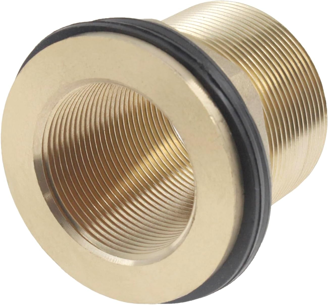 Male Theaded Brass Bulkhead Fitting,SAFYY Soild Water Tank Connector Garden Hose Threaded Rain Barrel Spigot (2, 2'' Male x 1-1/2'' Female)