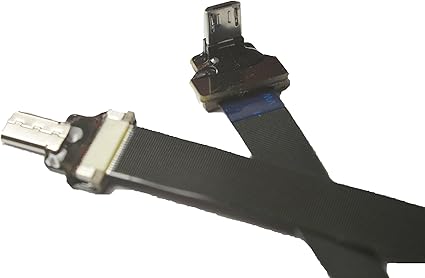 Amazon Ffc Micro Usbケーブル Fpv フラット スリム 薄型 リボン Fpcケーブル マイクロusb 90度からマイクロusb ストレート 同期と充電用 ブラック 30cm Permanent Usbケーブル 通販