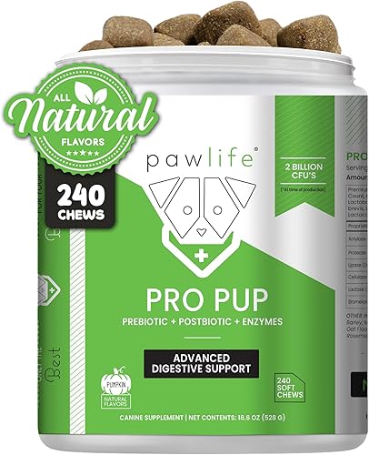 Pawlife Probióticos para perros  Alivio de la diarrea, apoyo a la salud intestinal, alivio del estreñimiento, apoyo de salud digestiva  Probióticos