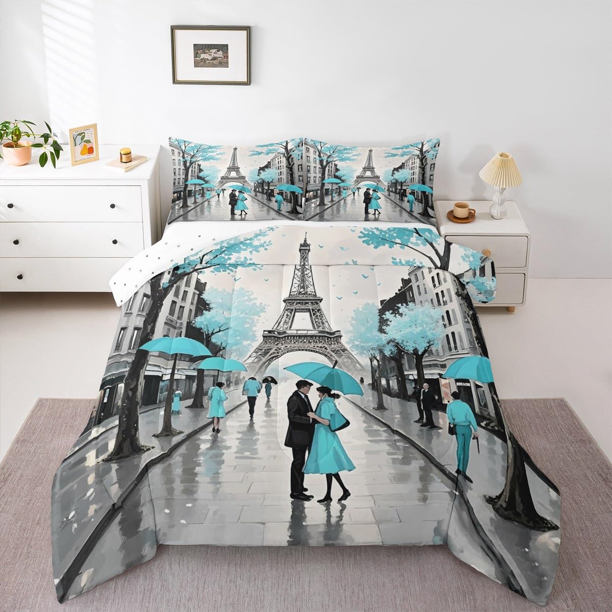 Floral Bedding Sets - Hummingbird Iris Flowers Comforter -12