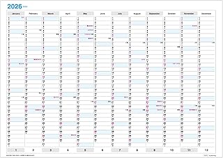 壁掛カレンダー【2026年 1月始まり】A3 イヤープランナー CK-31