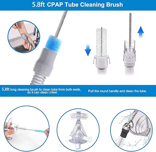 Miniatura 4 de Cepillo de limpieza de tubos CPAP  Acero inoxidable flexible (6 pies) más práctico cepillo (10 pulgadas) se adapta a tubos estándar de 0.866 in de