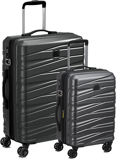 DELSEY PARIS Tiphanie Range The Set of 2 Luggage 55 Cms + 66 Cms (Small) &amp; Medium Size Polycarbonate 8 Spinner Wheels Grap...