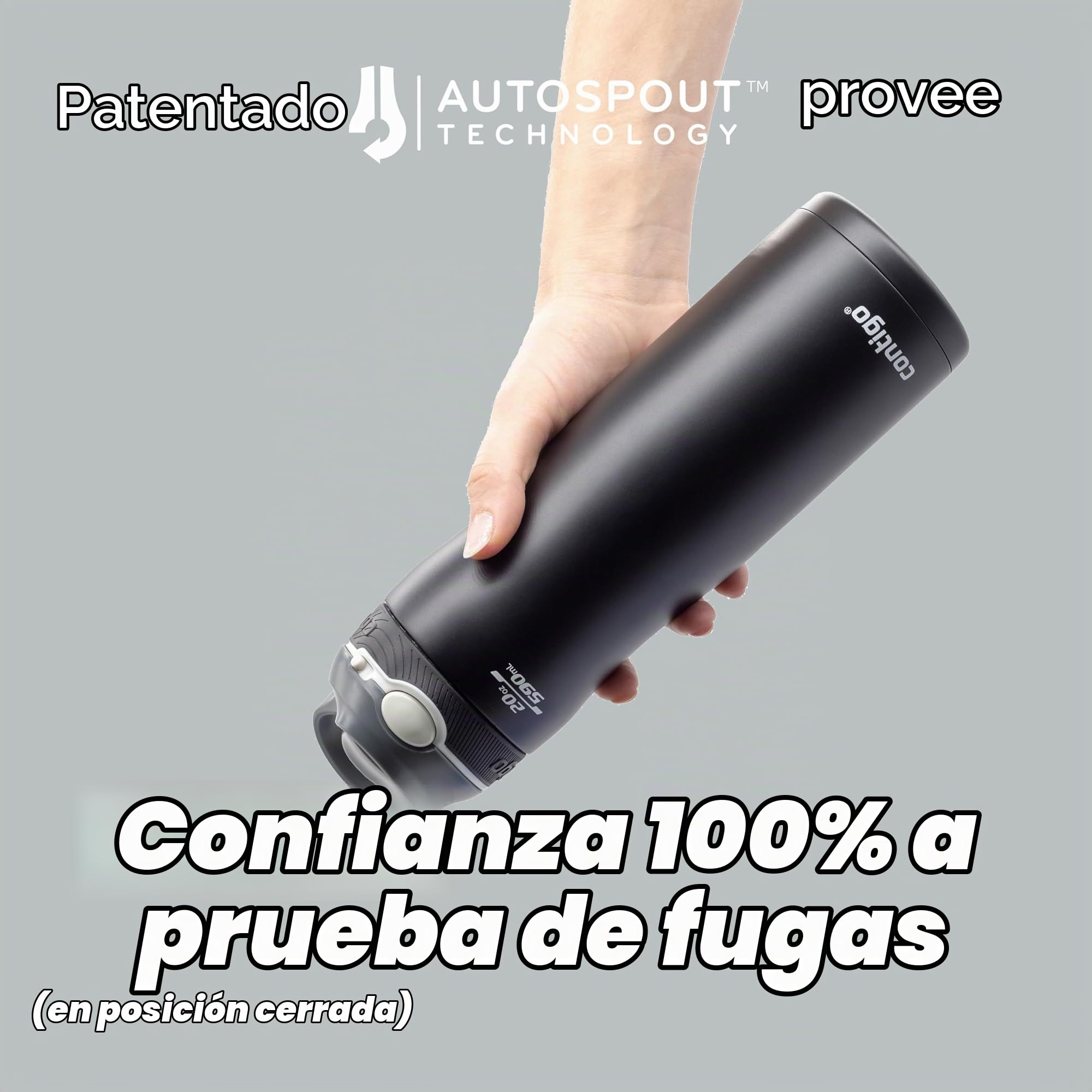 Contigo Ashland Chill Botella de Acero Inoxidable con pajilla