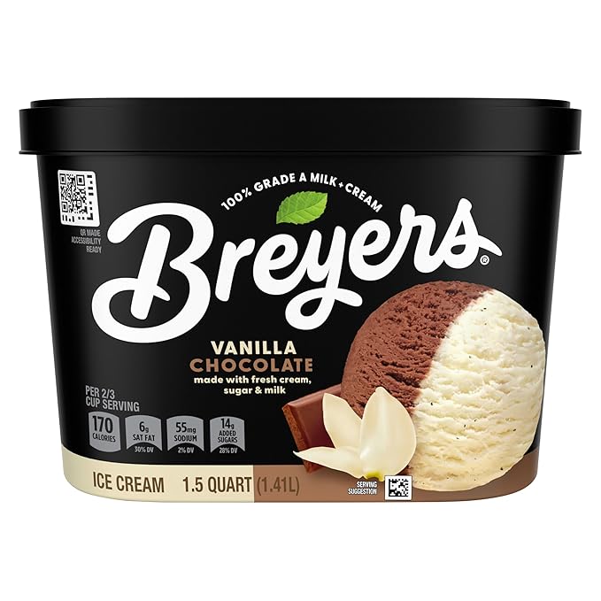 Breyers Ice Cream For a Delicious Frozen Dessert Vanilla Chocolate