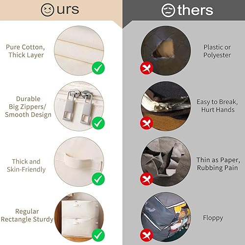 Miniatura 5 de Bolsas de edredón de lona, organizadores de clóset y almacenamiento para edredones, contenedores de organización de ropa, contenedores con