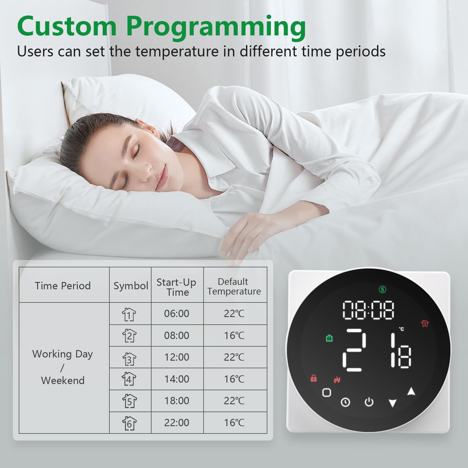Termostato Impianto A Pavimento Termostato Digitale Per Riscaldamento A Pavimento - Programmazione Settimanale, Massimo 16A, Modello #z894 Termostato Digitale Riscaldamento - Foto 13