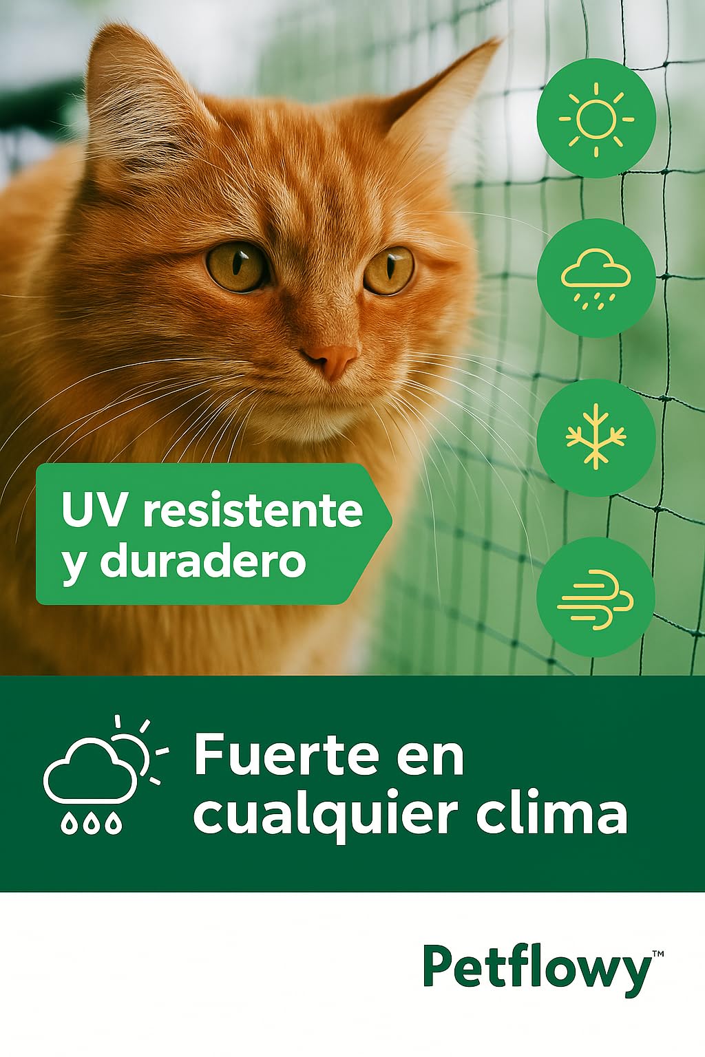 Red para Gatos Terraza Reforzada con Acero 8 x 3 m. con o SIN Taladro. Kit de Instalación Incluido Red para Gatos Ventanas y Balcones