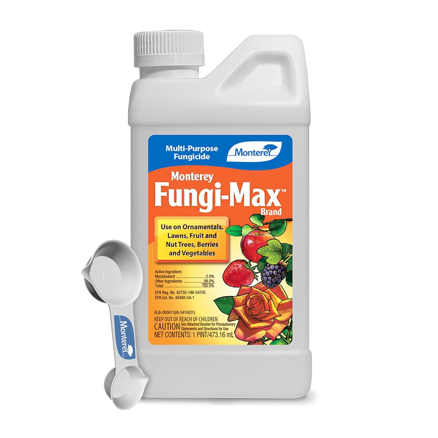 Monterey Fungi-Max Bundled with Measuring Spoon - Fungicide for Plants - Myclobutanil Fungicide for Lawns, Plants, Vegetables and More - 1 Pint