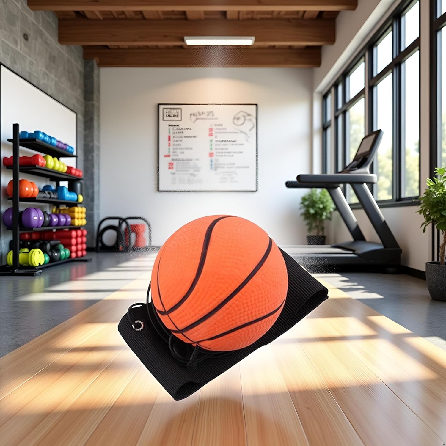 Ballon de basket-ball de poignet de rebond de 6,9 cm - Balles de rebond en caoutchouc sur cordon élastique pour exercices du poignet ou vitesse de jeu