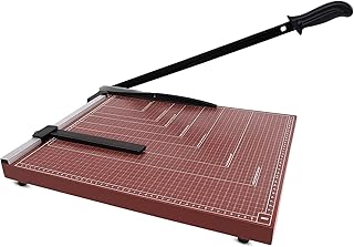 Guillotine Paper Cutter Heavy Duty, 18" Cut Length Wooden Paper Trimmer Cuts 12 Sheets, Accurate & Safe Paper Slicer Cutter for Cardstock, Photos, Crafts, Office, Home & Classroom