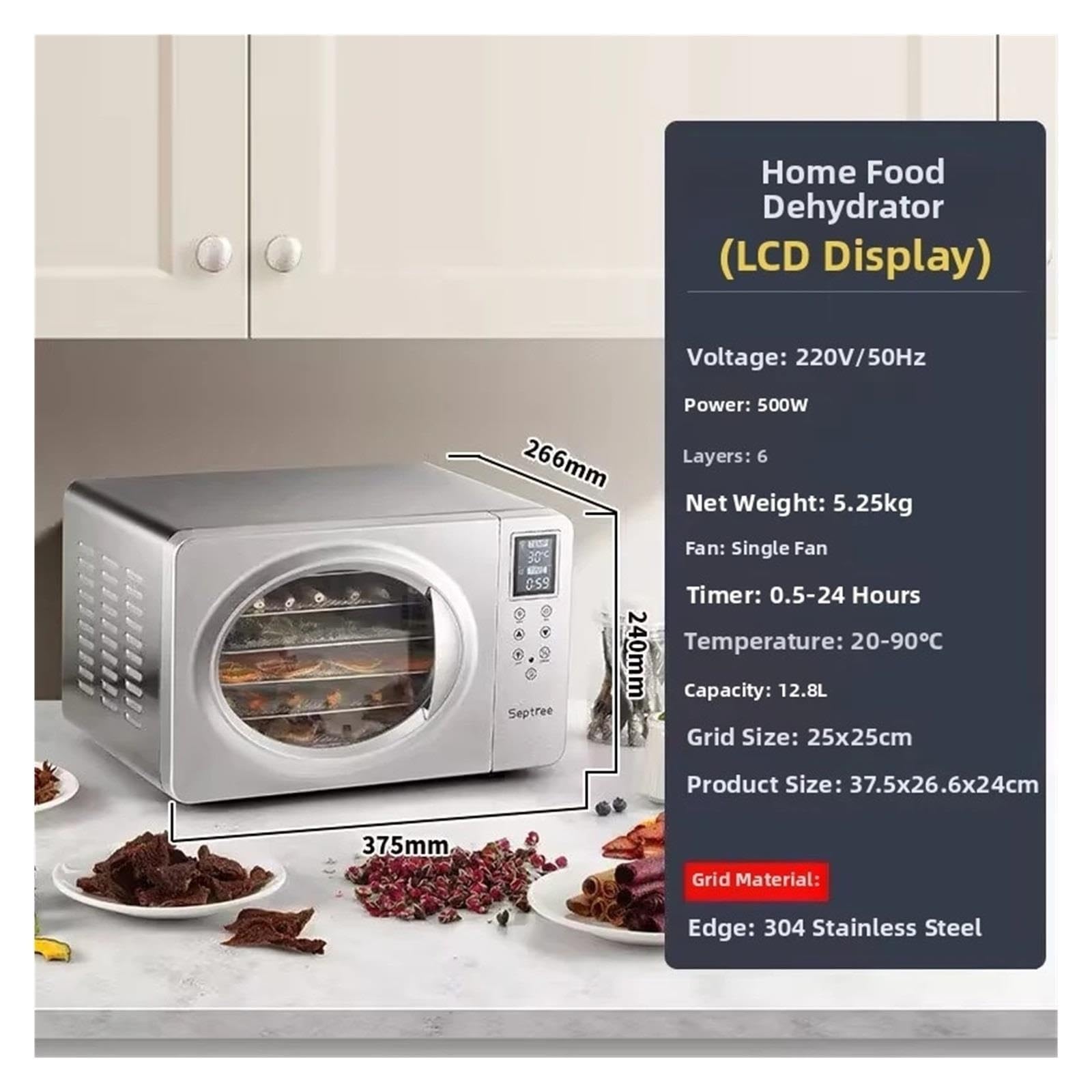 Disidratatore For Alimenti Con Display LCD A 6 Livelli