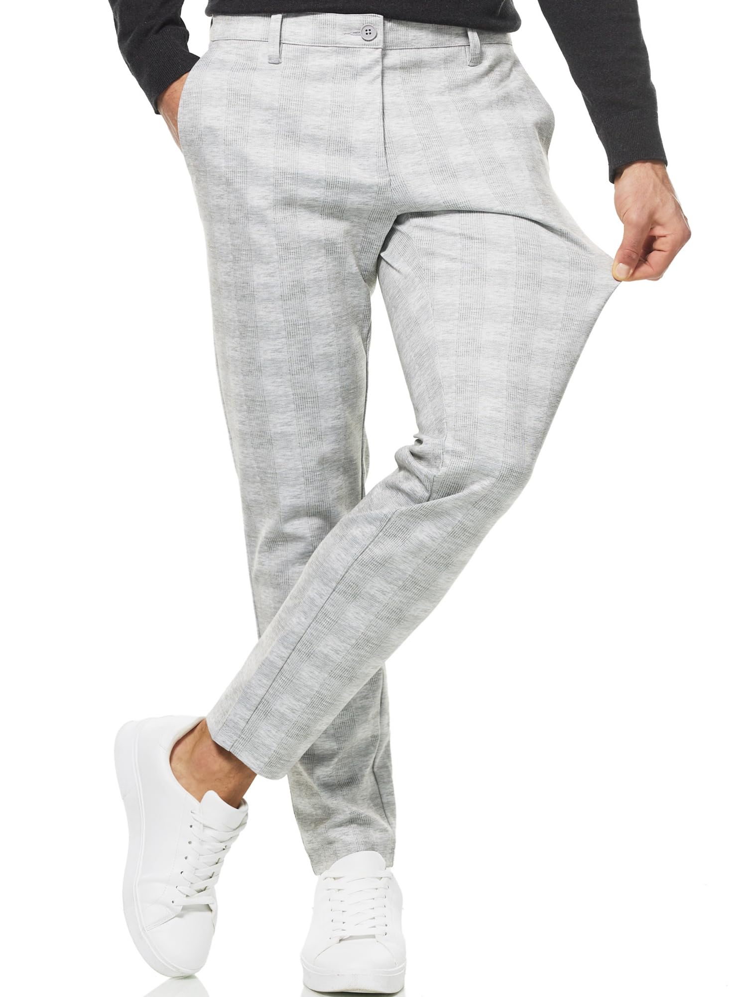 Indicode Herren Rodekro Performance Pants | Chinohose Herrenhose Super Stretch Stoffhose Bequeme Business Hose für Männer