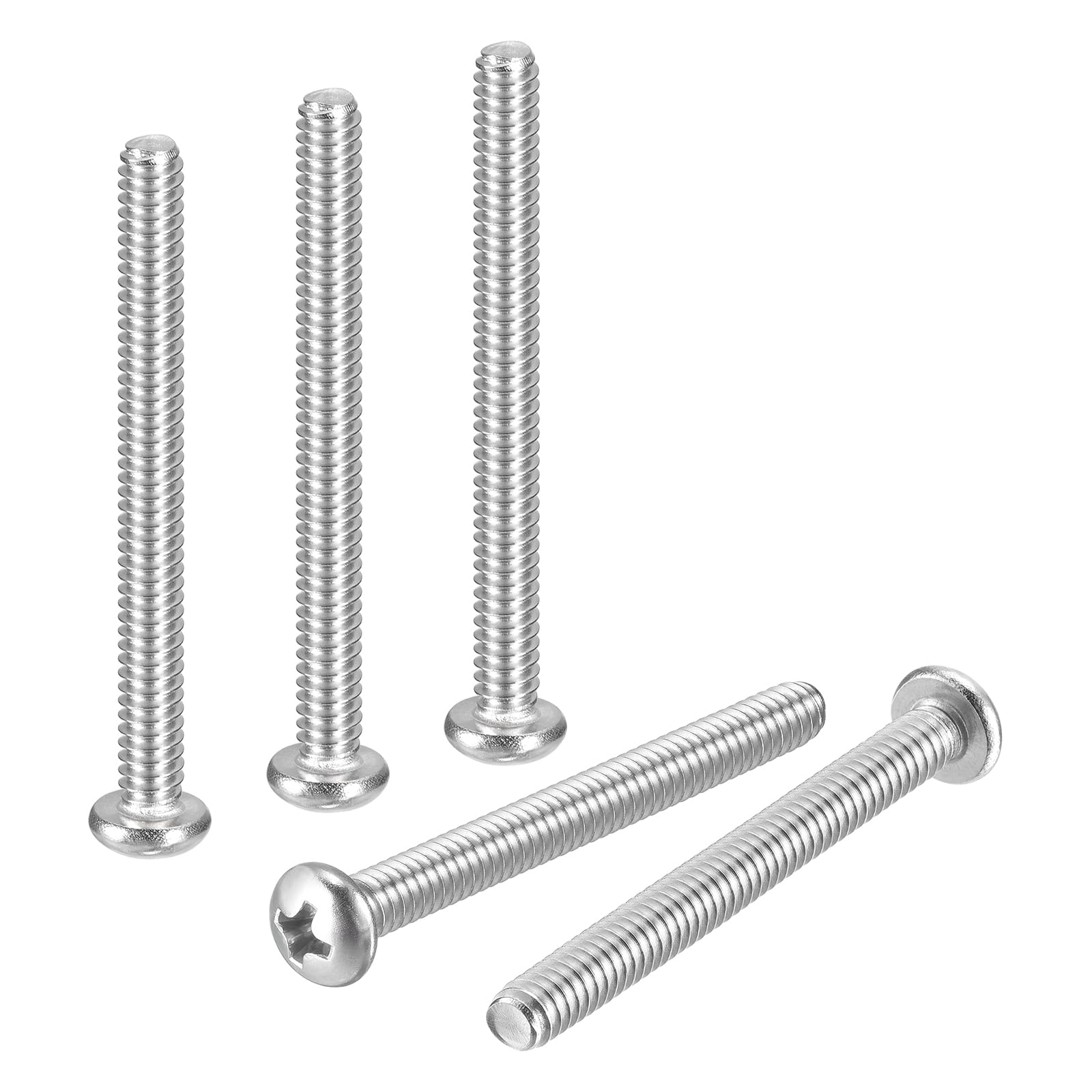 DTGN #10-32x1-1/2" Pan Head Machine Screws - 10pcs - Good for Machinery - 304 Stainless Steel Phillips Machine Screws Bolts - Silver