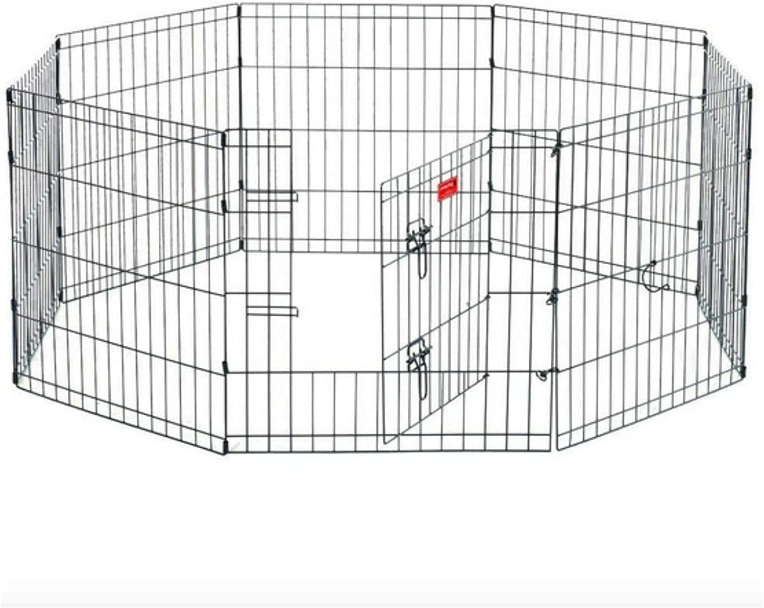 FEFE® 8 Panel Wire Metal Pet Dog Small Animal Cat Exercise Playpen Fence Enclosure Cage Den X Large 36" Inches Foldable Metal Dog and Pet Exercise Playpen - With door