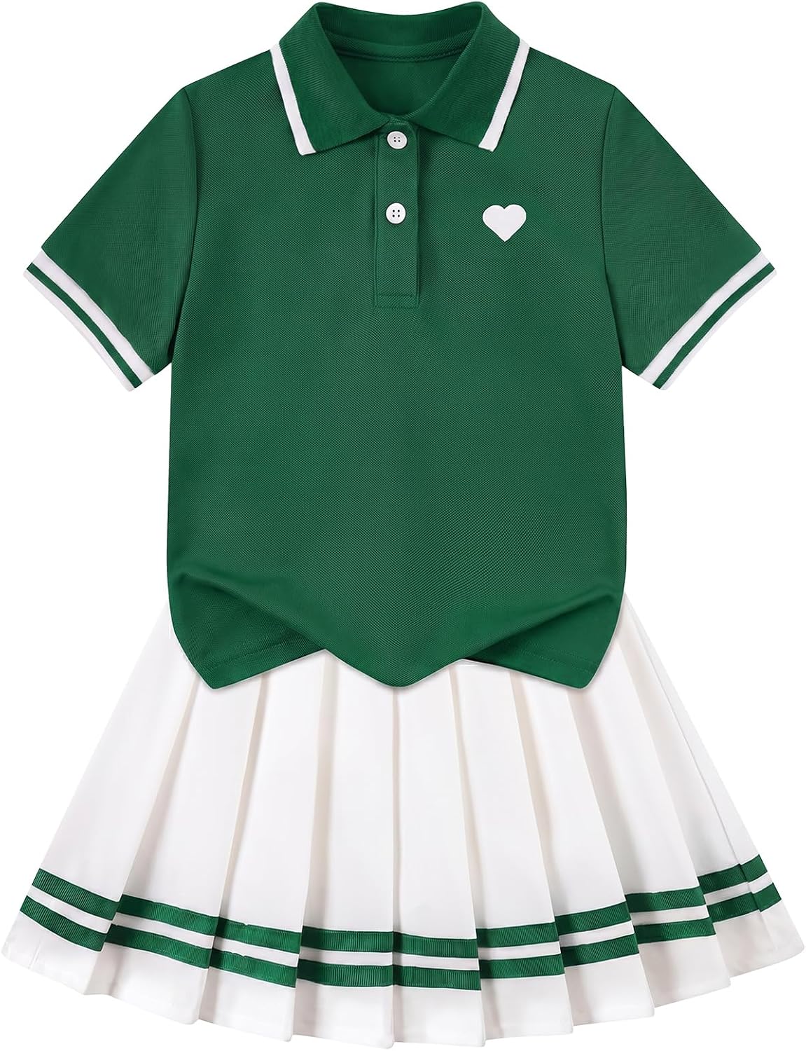 Move Dance Toddler Girls Dress Tennis Clothes Polo Outfit 2 Piece Skirt Set with Shorts 2-7T