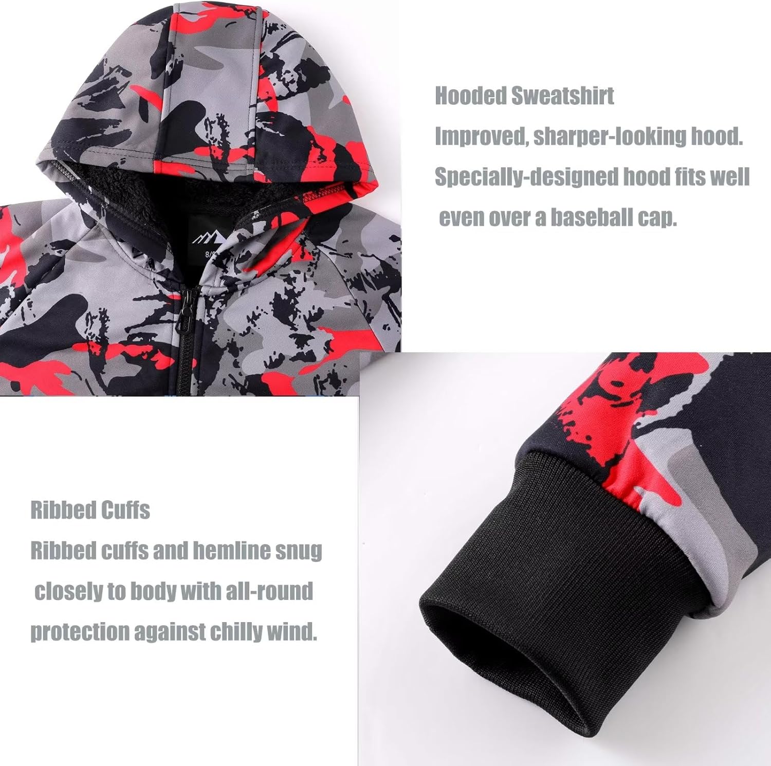 OHSNMAKSL Boys Fleece Jacket Kids Winter coat Girls Sherpa Lined Zip Up Hoodie Warm Sweatshirt School Hooded Outerwear - Image 5