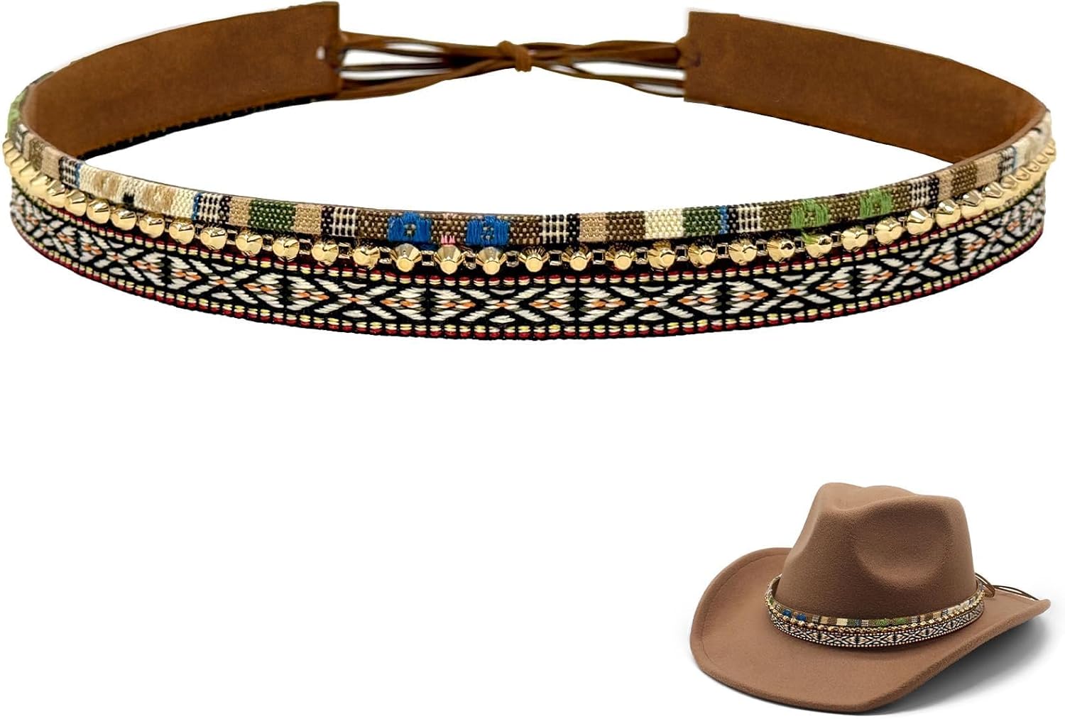 Cowboy Hat Bands for Men and Women,Hatbands Belt for Cowboy/Western/Fedora/Cowgirl Hats Multicolor