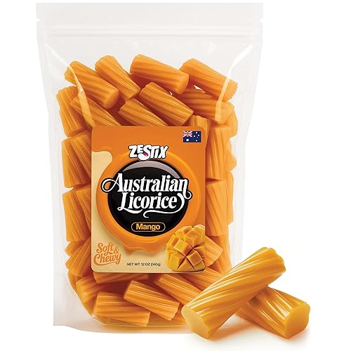 Vista 7 de Regaliz Australiano Sabor Fresa – Dulce de Regaliz Rojo Suave y Masticable, Bolsa de 12 oz – Tiras de Fruta para Aperitivos, Buffets de Dulces