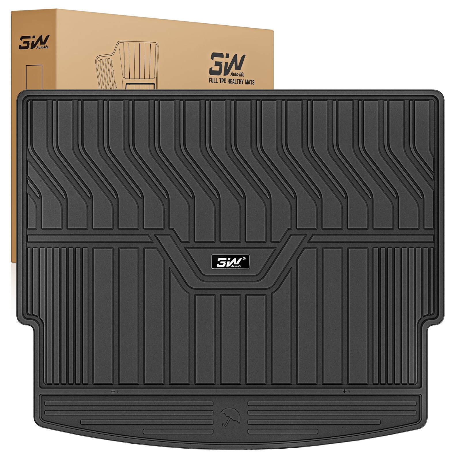 3W Floor Mats&Cargo Liner Fit Toyota Sienna 2021 2022 2023 2024 2025 2026 LE/XLE(Only for 8 Seat), TPE All Weather Custom Fit Floor Liner for Sienna 8 Seat 1st, 2nd and 3rd Row and Cargo Mat, Black — view 28