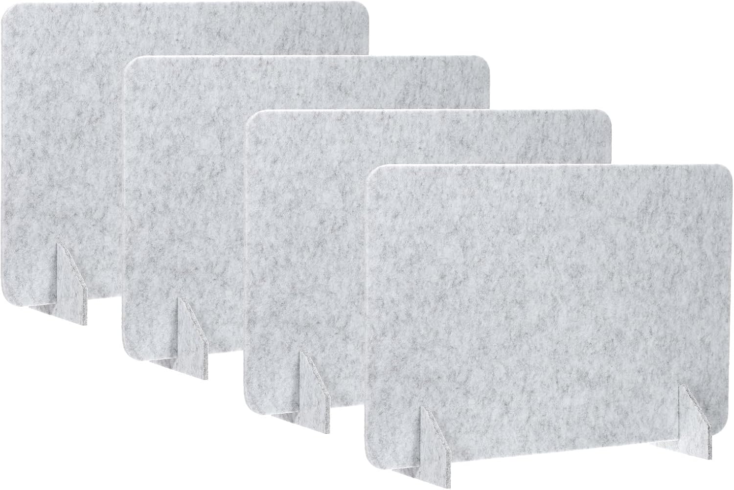 patikil desk divider, 4 set 24 x 16 inch acoustic freestanding desk divider desk privacy panel with 8 pcs support feet for library office workstation,light grey light gray