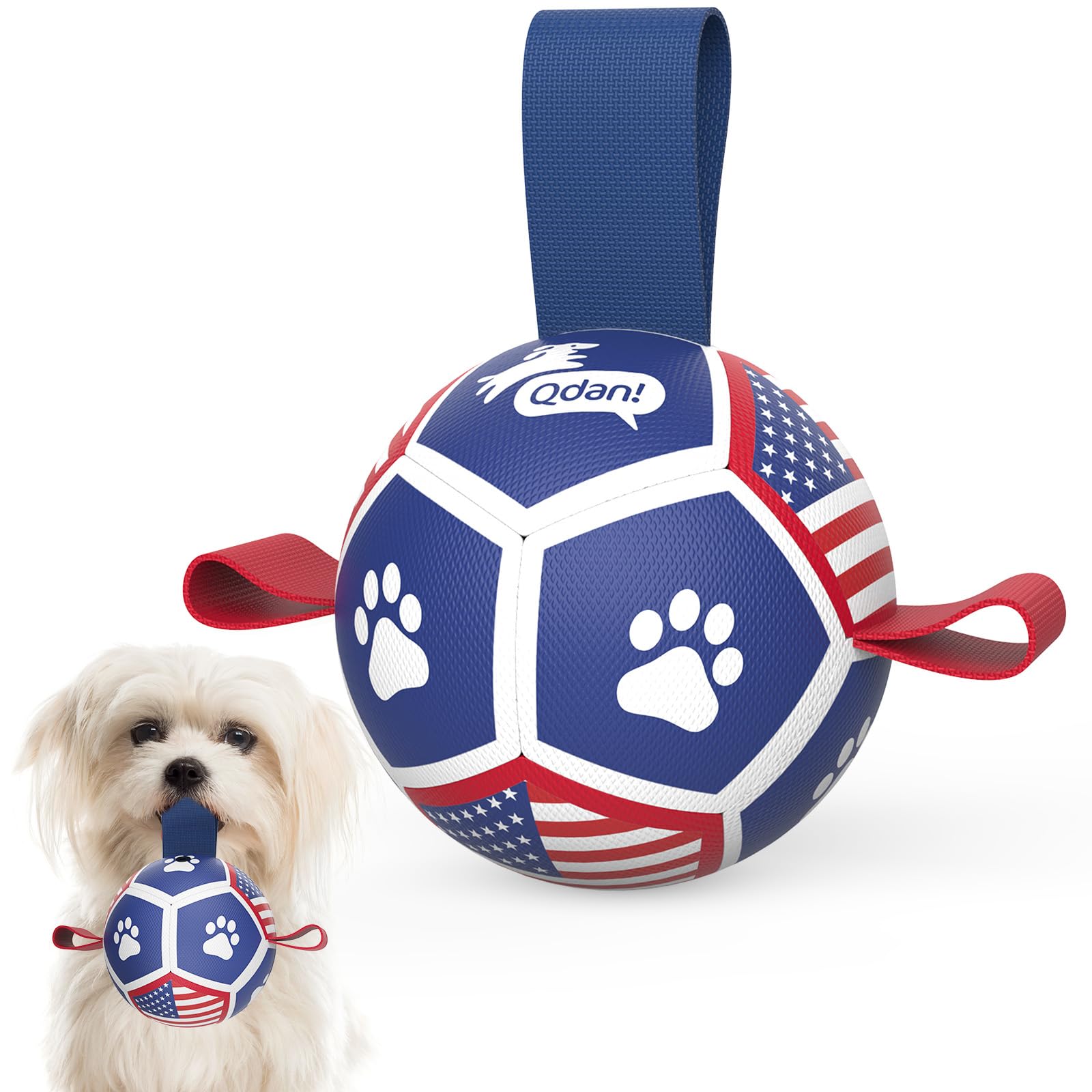 QDAN Puppy Balls, Small Dog Toys, Dog Balls with Straps for Small Breed