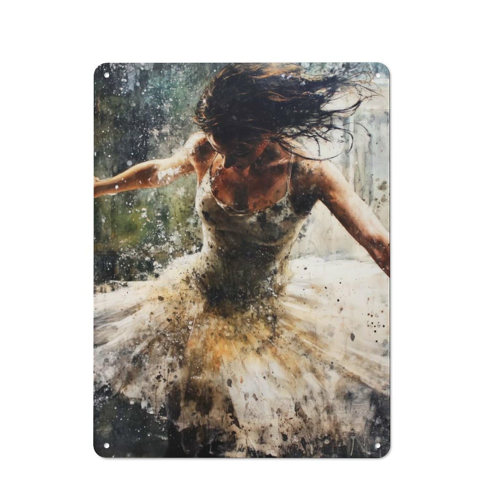 Modern Vintage Ballerina in Motion Office Metal Sign 40x30cm, Creative Space Decor for Hobby Room, Office, Lounge Or Living Room