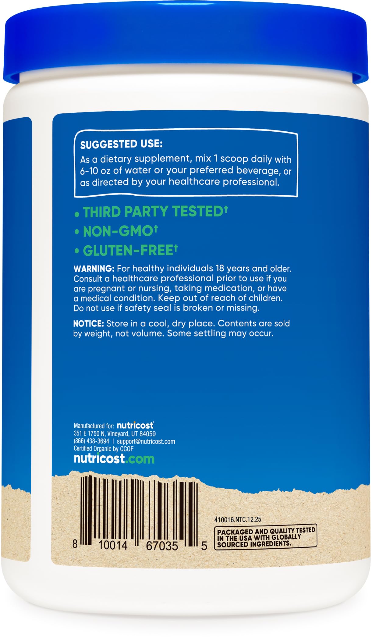 Nutricost 100% Organic Chaga Mushroom Powder 8oz (227 Servings) Non-GMO — Amazon image 4
