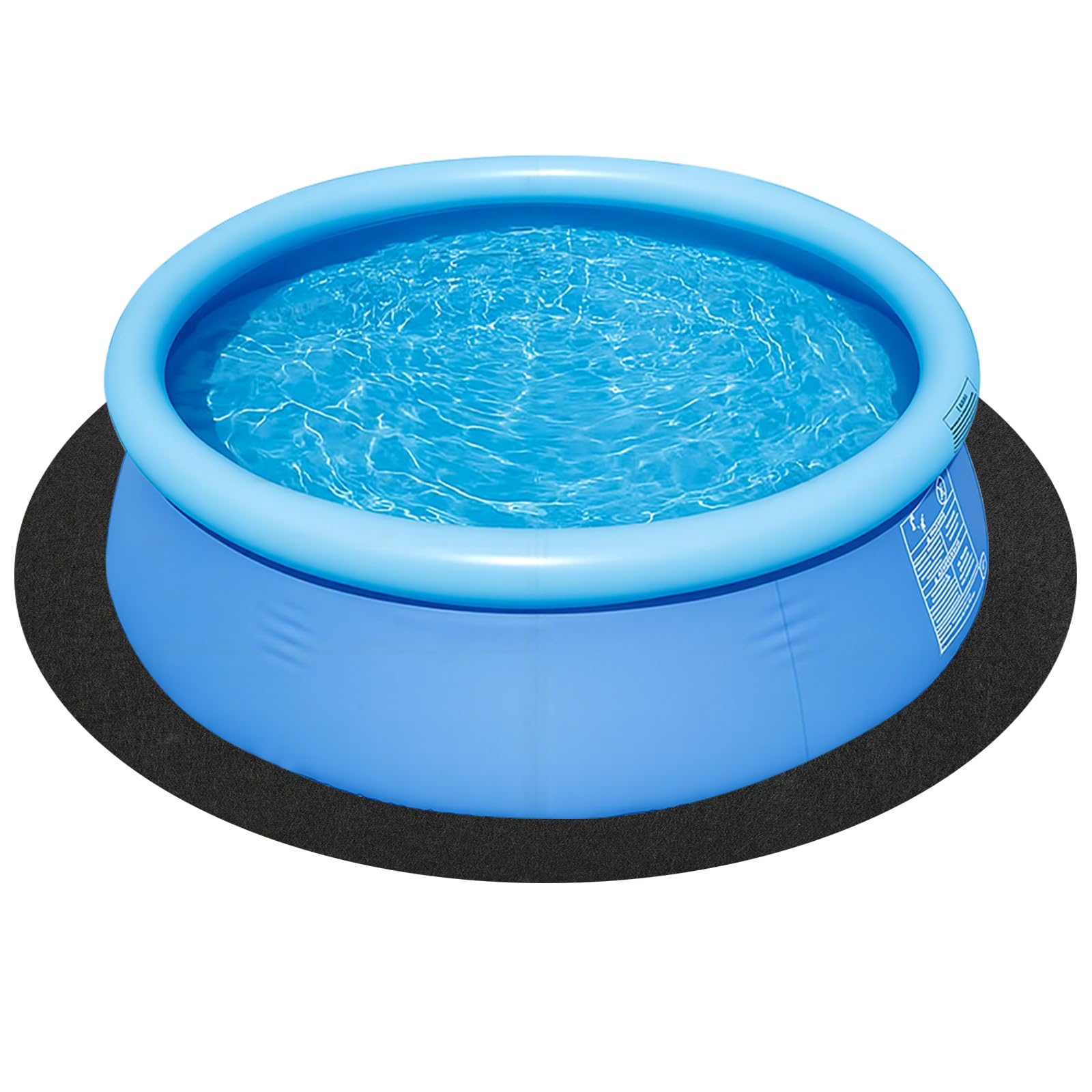 3.7m Pool Unterlage Rund, Pool Bodenplane Outdoor, Whirlpool Bodenschutzmatte, Verdickt 200g/m² Filzgewebe, Weich und Zuschneidbar für Schwimmbad & Whirlpool