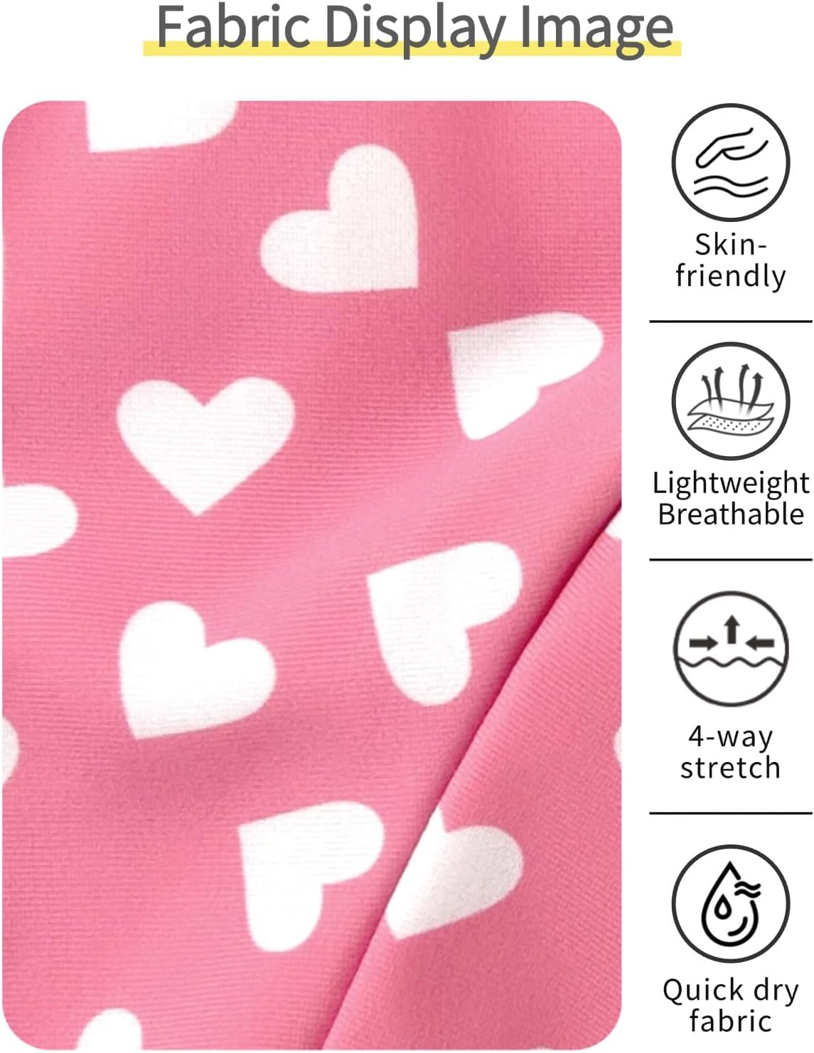 weVSwe Baby Swimsuit UPF 50+ Sun Protection Long Sleeve Toddler Bathing Suit Boy Girls with Adjustable Sun Hat 0-3 Years Pink Heart 0-6 Months image 6 of 7 B0F6N1M7DH