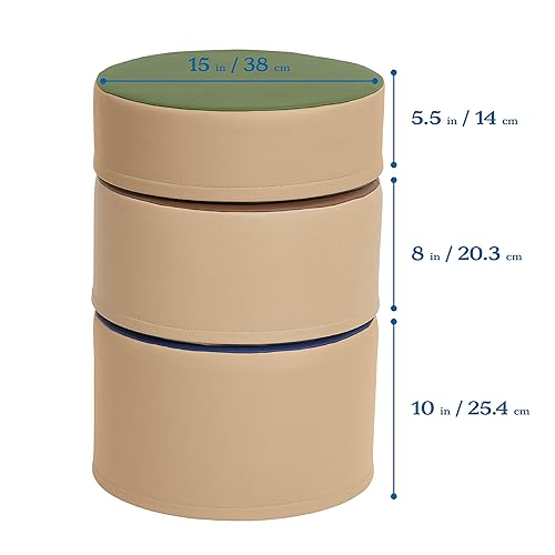 Miniatura 3 de ECR4Kids SoftZone - Juego de taburetes coloridos para tocones, asientos flexibles, tono terrícola, 3 piezas