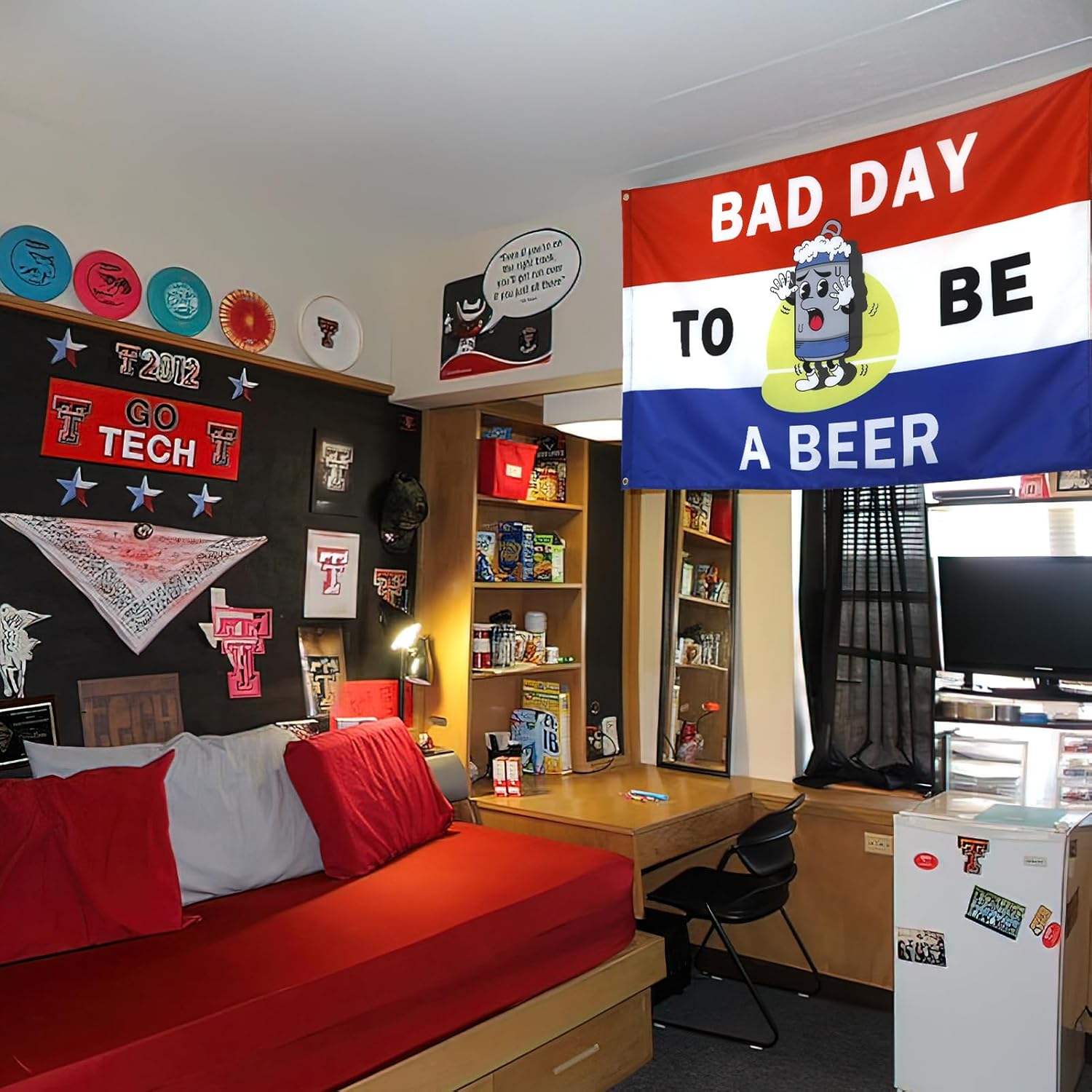 ZKflager Bad Day To Be A Beer Flag Meme Flag Funny Cool Flags Banner 3x5 Ft College Dorm Room Guys Man Cave Frat Bedroom Wall Indoor Outdoor Multi Color - Image 6