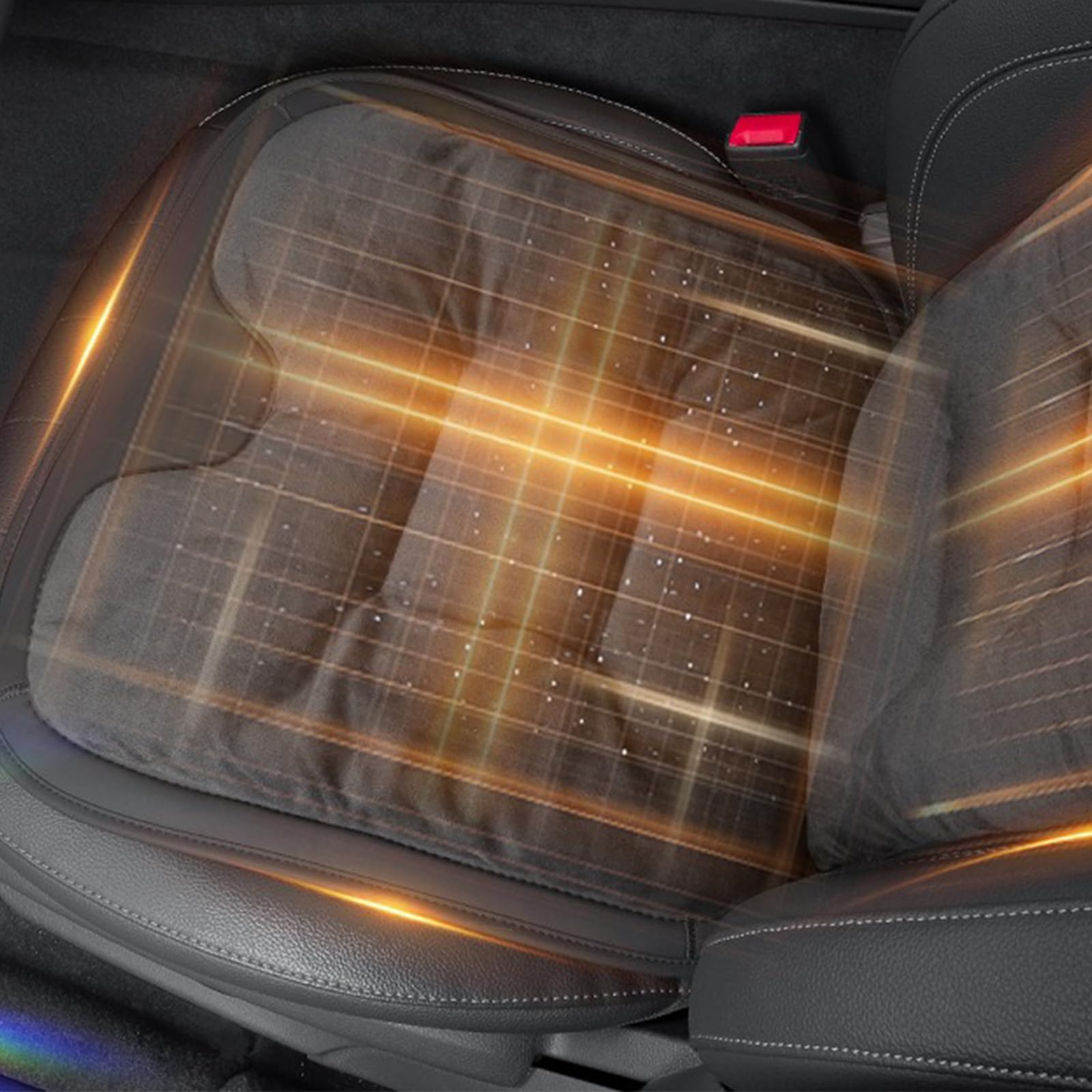 Plüsch Anti Rutsch Autositzauflage, Universal-Autositzbezug, Auto Fahrzeug Sitzschut, Plüsch, rutschfest, für Auto Stuhl (7-teiliges Set,Schwarz)