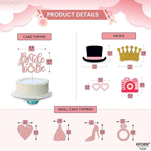 Miniatura 6 de KatchOn, Rose Gold Bachelorette Party Decorations Kit - Pack of 59  10 Feet, Rose Gold Bride To Be Banner  Bride To Be Sash and Veil  Bridal